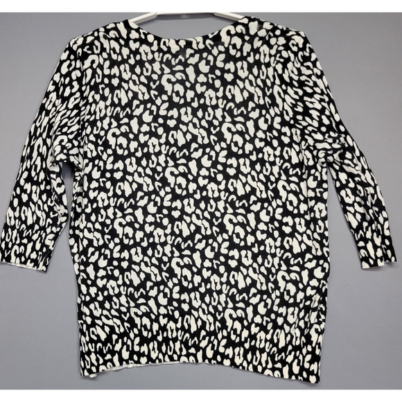 Lane Bryant Cardigan Sweater Womens 22/24 Leopard Print Lightweight 3/4 Sleeves - Picture 10 of 12